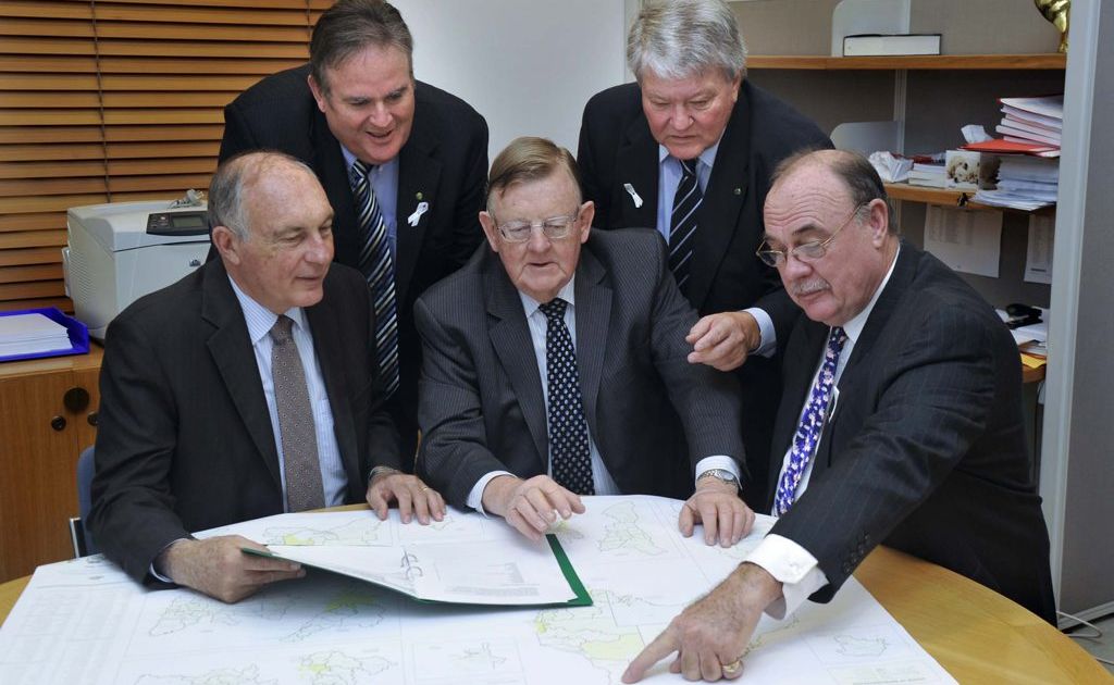 Federal LNP Member for Leichhardt Warren Entsch (right) slammed findings in a Bruce Hwy report. Just months ago he met with (left) MP’s Warren Truss, Paul Neville, Ewen Jones and Ken O’Dowd to discuss the notorious road’s future. Federal LNP Member for Leichhardt Warren Entsch (right) slammed findings in a Bruce Hwy report. Just months ago he met with (left) MP’s Warren Truss, Paul Neville, Ewen Jones and Ken O’Dowd to discuss the notorious road’s future.